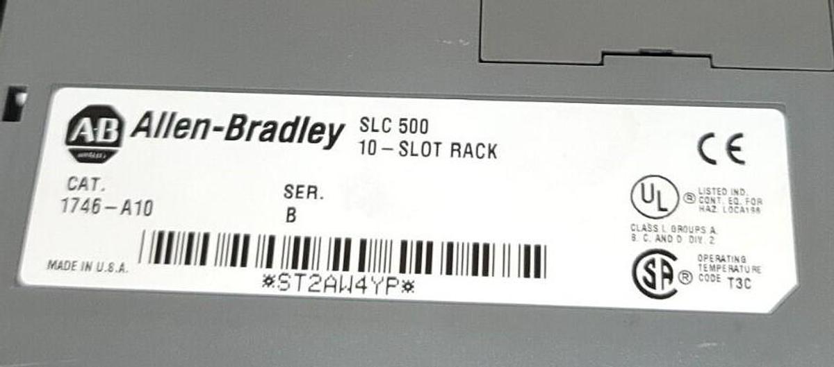 Used ALLEN BRADLEY SLC 500 RACK 1746-P2 SER. C 1746-IA16 SER. C 1746-OW16 SER. C