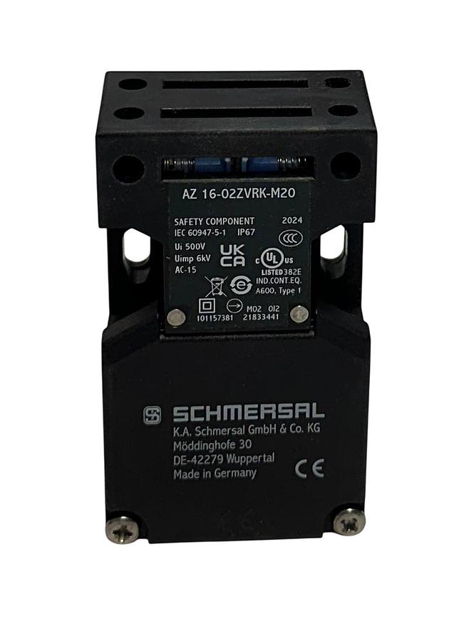 Used SCHMERSAL AZ 16-02ZVRK-M20 / 37AH8944 SAFETY SWITCH W/ SEPARATE ACTUATOR NSMP