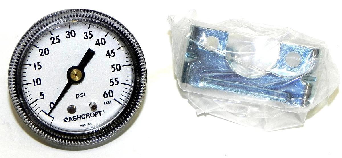 Used NIB ASHCROFT 20W1001TH-01B-XUC PRESSURE GAUGE RANGE 0-60PSI 20W1001TH01BXUC