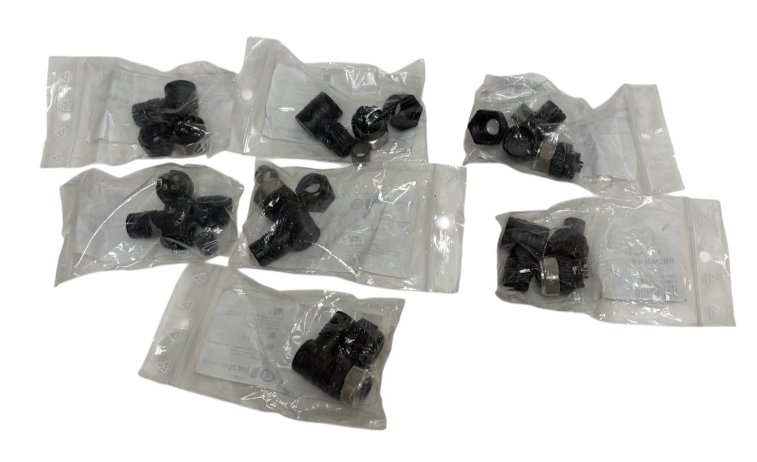 Used Lumberg RKCWN 4/9 M12 Right Angle 4-Pin Female Connectors 30545 - Lot of 7