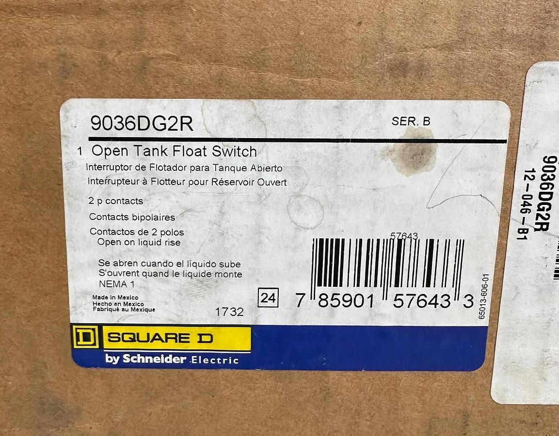 Used NEW SEALED SCHNEIDER SQUARE D 9036DG2R OPEN TANK FLOAT SWITCH SERIES B 2-P