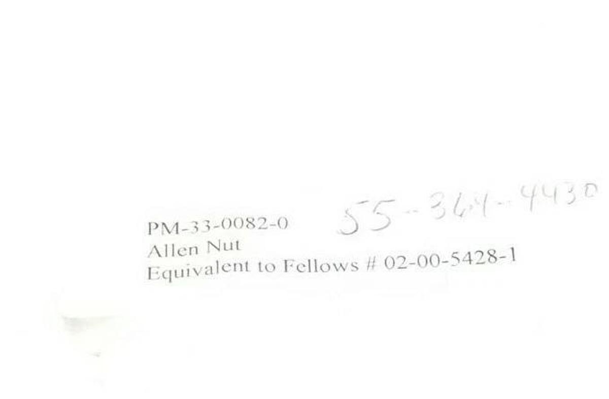 LOT OF 2 NEW GENERIC PM-33-0082-0 ALLEN NUTS EQUIVALENT TO FELLOWS 02-00-5428-1