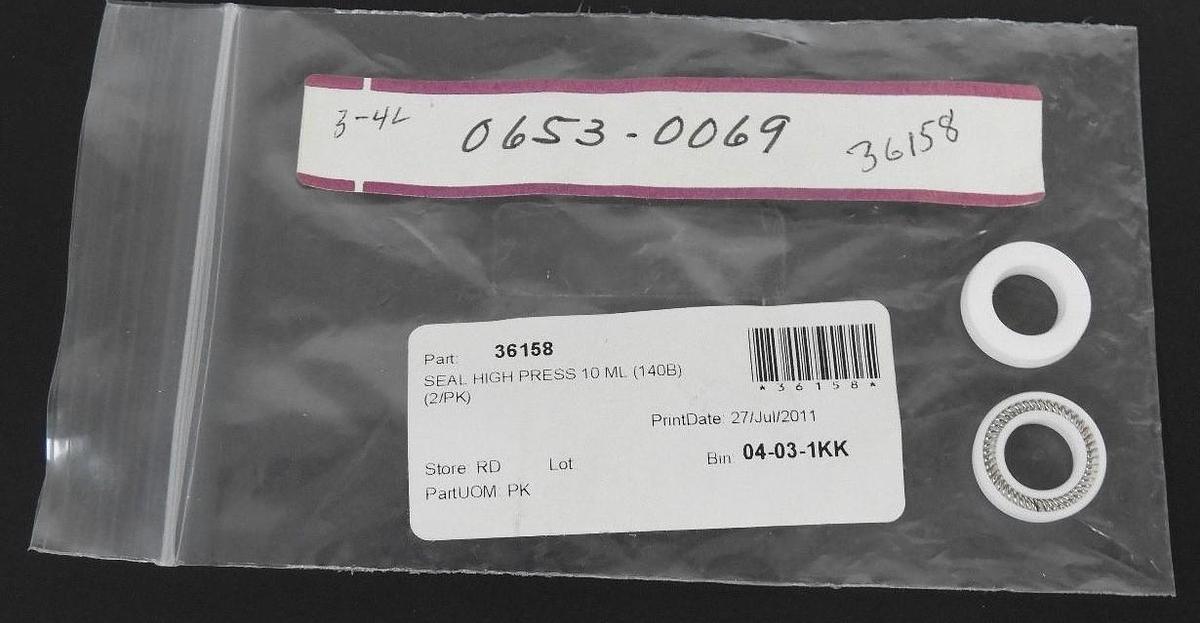 Used LOT OF 2 NEW THERMO SCIENTIFIC 0653-0069 SEALS HIGH PRESS 10 ML (140B)