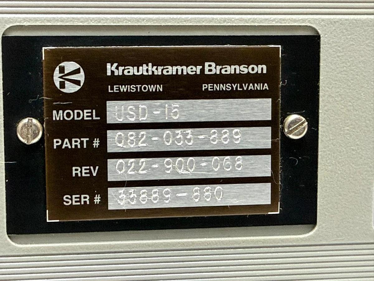 Used Krautkramer Branson USD 15 Ultrasonic Flaw Detector Model USD-15 Working Unit