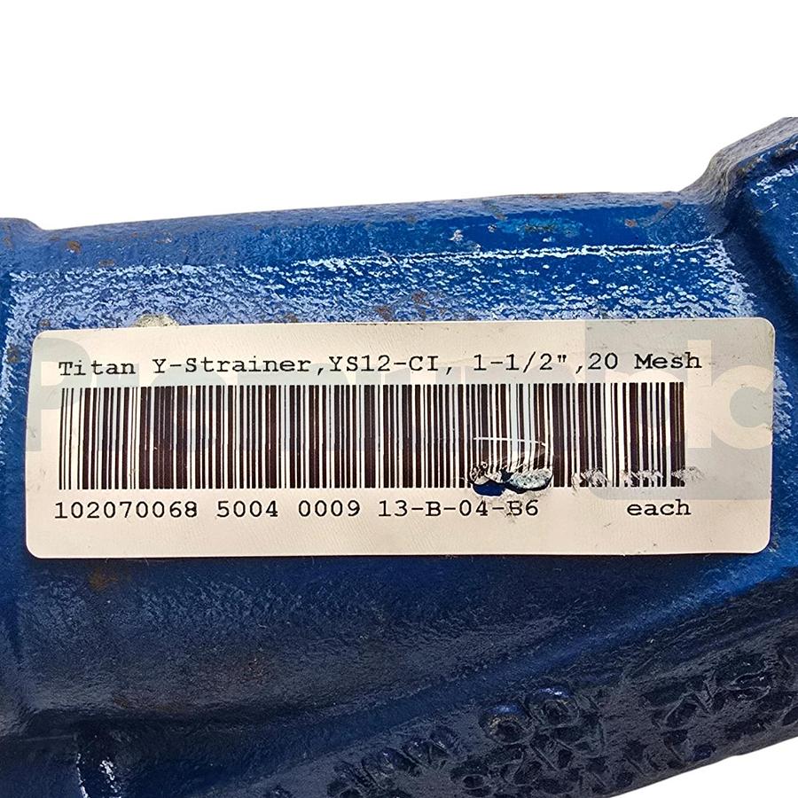 Titan Flow Control YS12-CI Y-Strainer 1-1/2" Threaded 20 Mesh 400 PSI YS12I0150