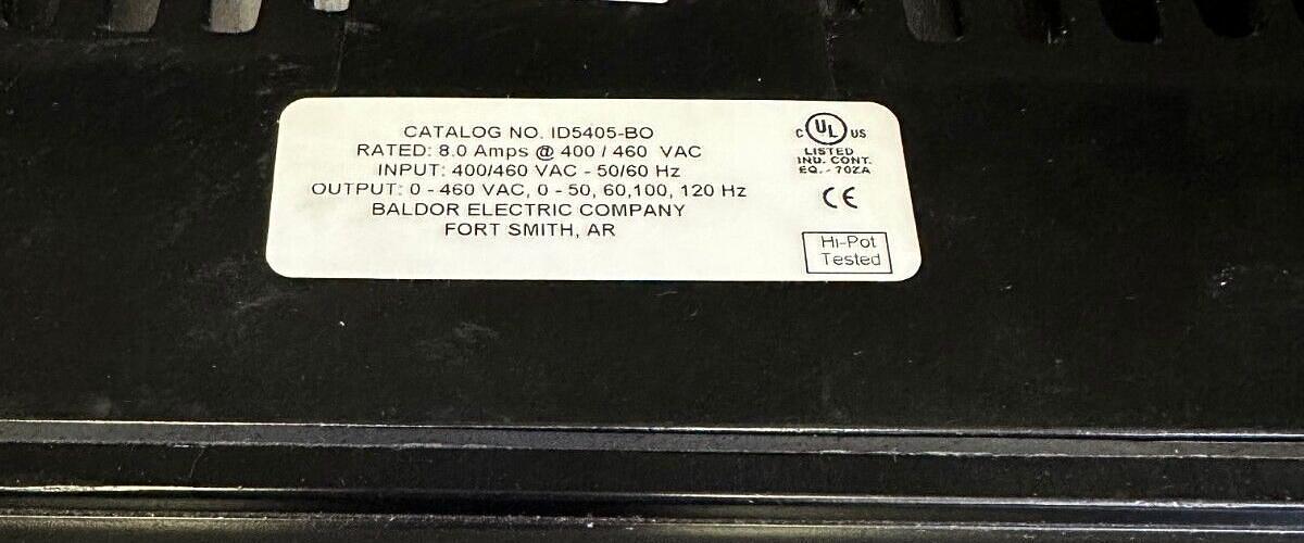 Used FOR PARTS BALDOR ID5405-BO / ID5405BO AC MOTOR ADJUSTABLE SPEED DRIVE 460VAC 5HP