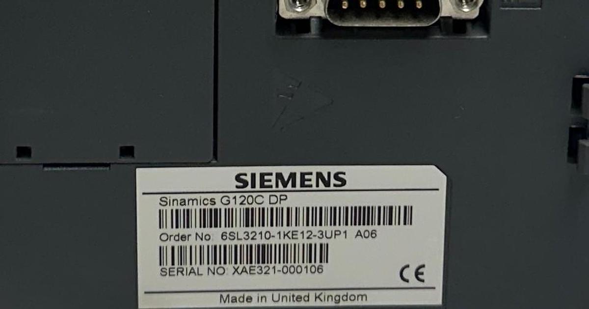 Used SIEMENS 6SL3210-1KE12-3UP1 / 6SL32101KE123UP1 SINAMICS G120C DP DRIVE 1HP NSMP