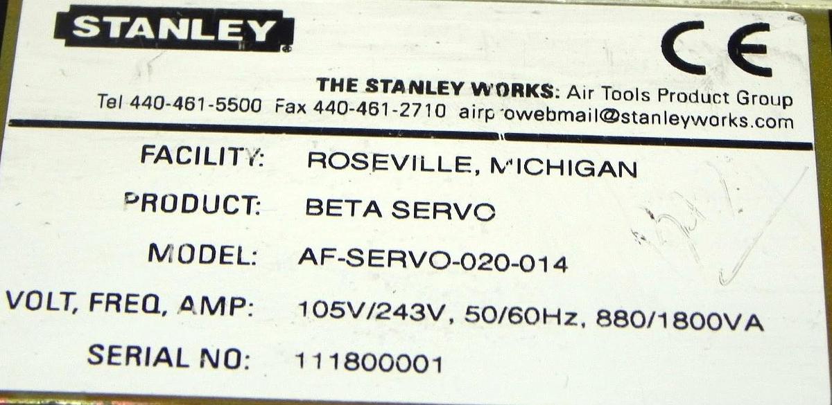 Used BETA TECH AF-SERVO-020-014 SERVO AMPLIFIER AFSERVO020014