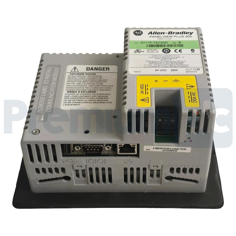 Used Allen-Bradley 2711P-T6C20D /B PanelView Plus 600 HMI Touch Screen Terminal USPI