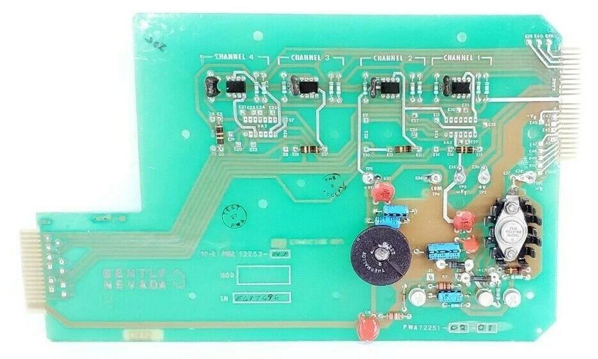 Used BENTLY NEVADA PWA-72252-04P CIRCUIT BOARD PWA 72251-02-01, 72252-04P