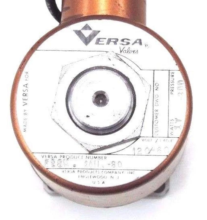 Used VERSA VALVE E2SM.2011.-80 CONTROL VALVE 17W, 120V, 300PSI, E2SM201180