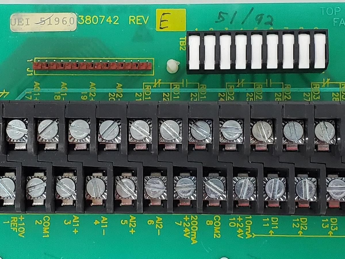 Used ABB 380742 REV. E RELAY TERMINAL BOARD W/ FUSES