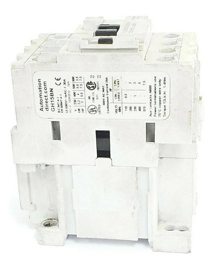 Used AUTOMATION DIRECT GH15BN CONTACTOR GH15 BN 110-120V 50HZ, 110-120V 60HZ