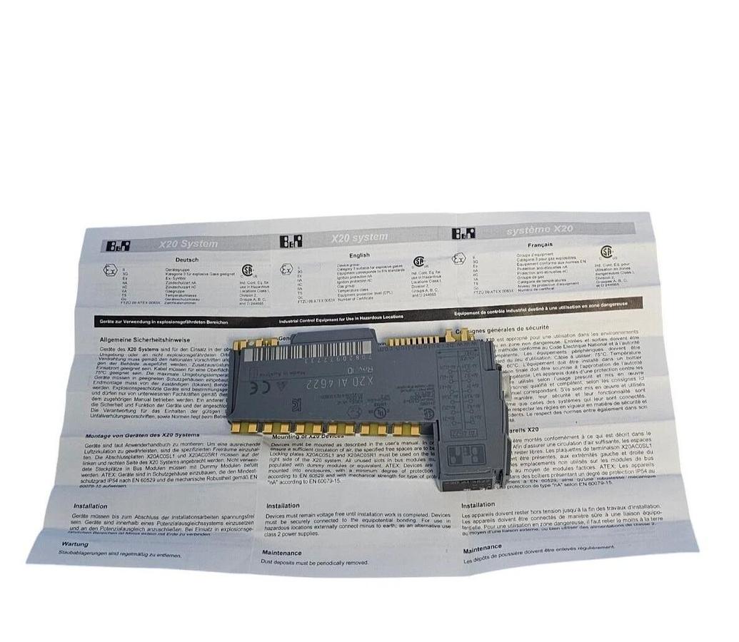 Used NIB B&R X20AI4622 INPUT MODULE X20 SYSTEM X20 AI 4622