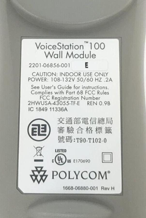 Used POLYCOM 2201-06856-001 / 220106856001 VoiceStation 100 WALL MODULE