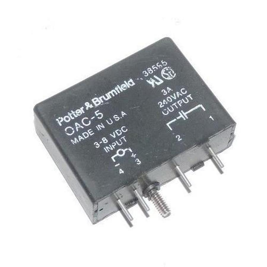 Used LOT OF 2 POTTER & BRUMFIELD OAC-5 I/O MODULES 3A, 240VAC OAC5