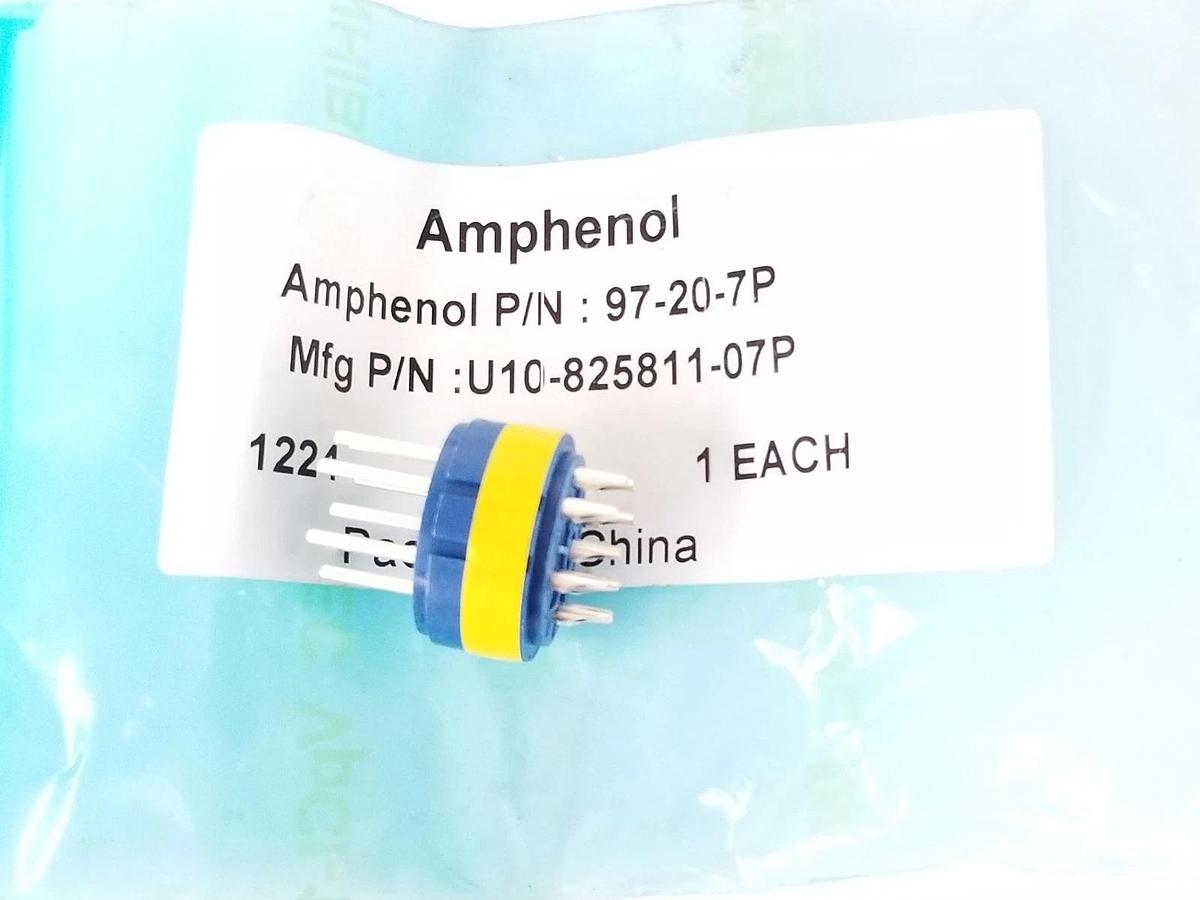 Used NEW AMPHENOL 97-20-7P CONNECTOR 8 PIN U10-825811-07P