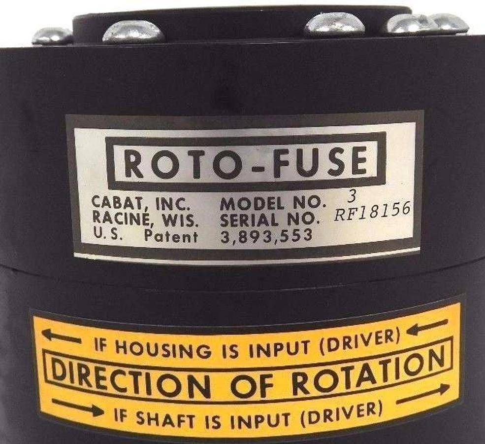 NEW CABAT INC. MODEL NO. 3 ROTO-FUSE TORQUE CLUTCH 152-134-A