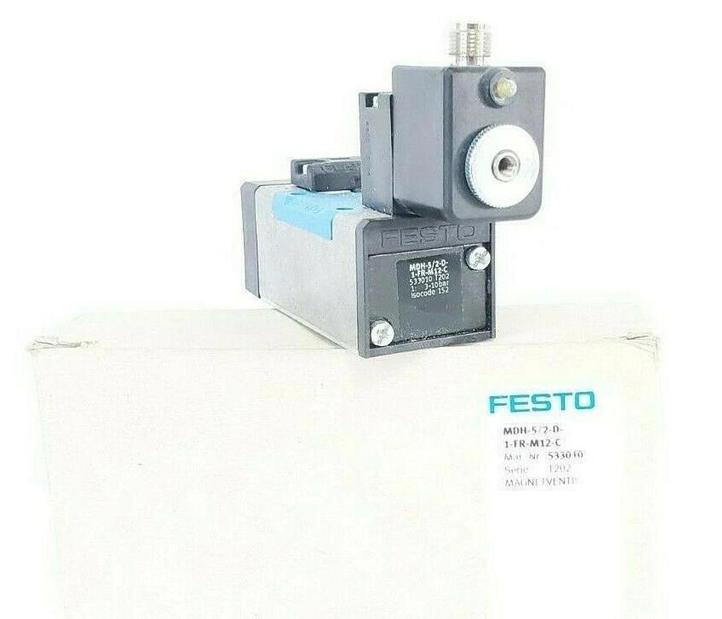 Used NIB FESTO MDH-5/2-D-1-FR-M12-C SOLENOID VALVE MAT. NR. 533010 SERIE: T202