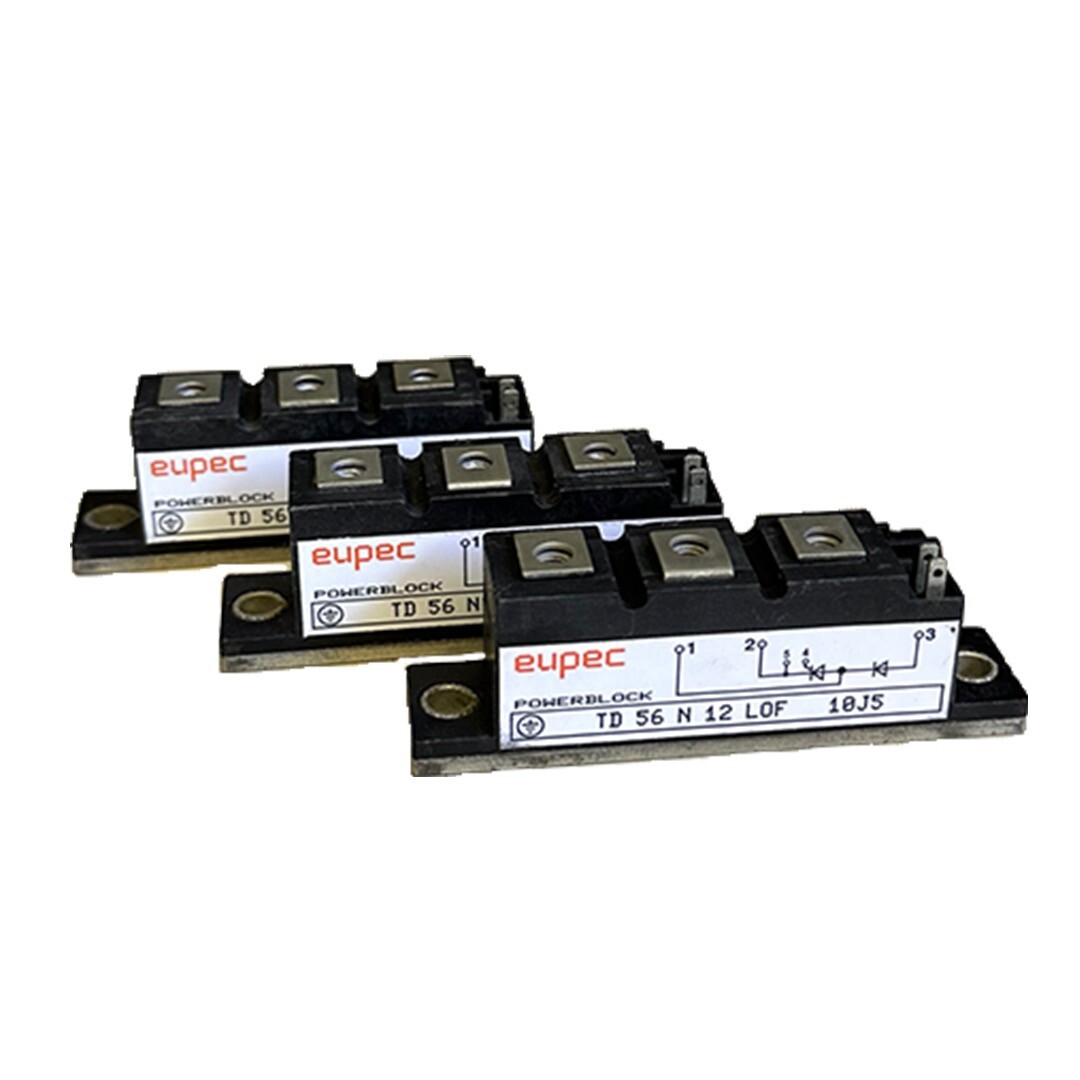 Used 3 INFINEON EUPEC TD 56 N 12 LOF / TD56N12LOF SCR POWER MODULES 1200V 56A