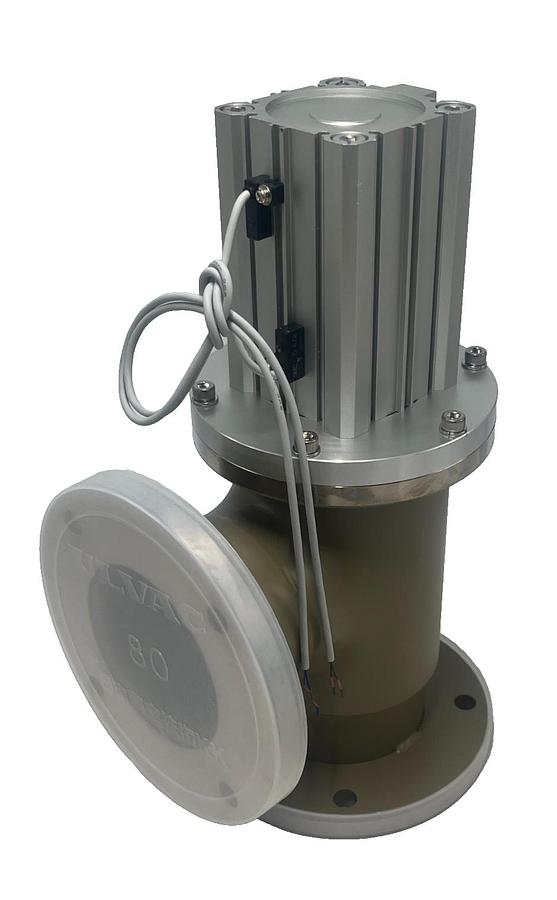 Used ULVAC VLP-U3-A Pneumatic Vacuum Angle Valve w/ SMC CDQ2B63-75 Air Cylinder NEW