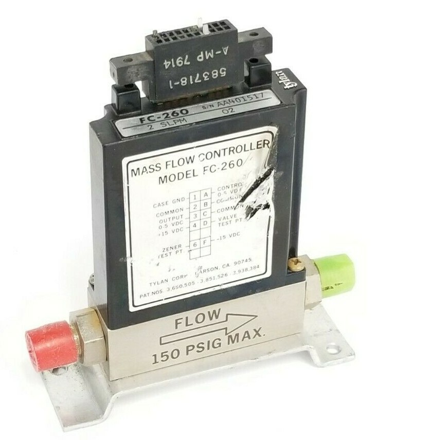 Used TYLAN CORP. FC-260-2-SLPM-02 MASS FLOW CONTROLLER 150PSIG FC-260 FC2602SLPM02