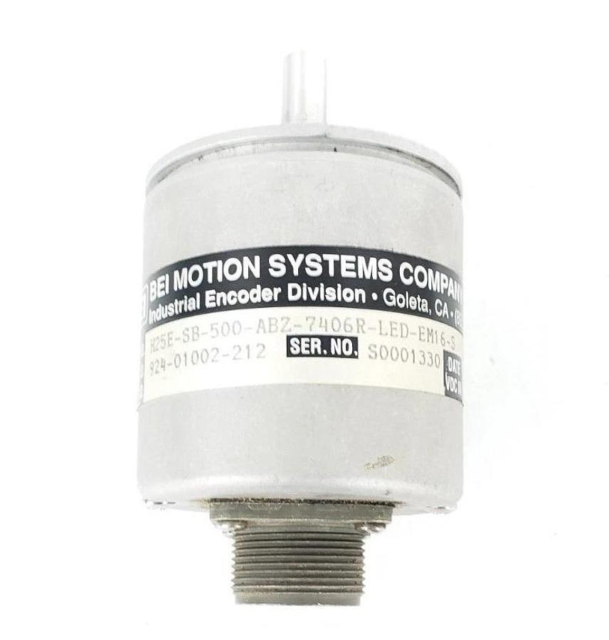 Used BEI MOTION H25E-SB-500-ABZ-7406R-LED-EM16-S ENCODER 924-01002-212 15VDC IN