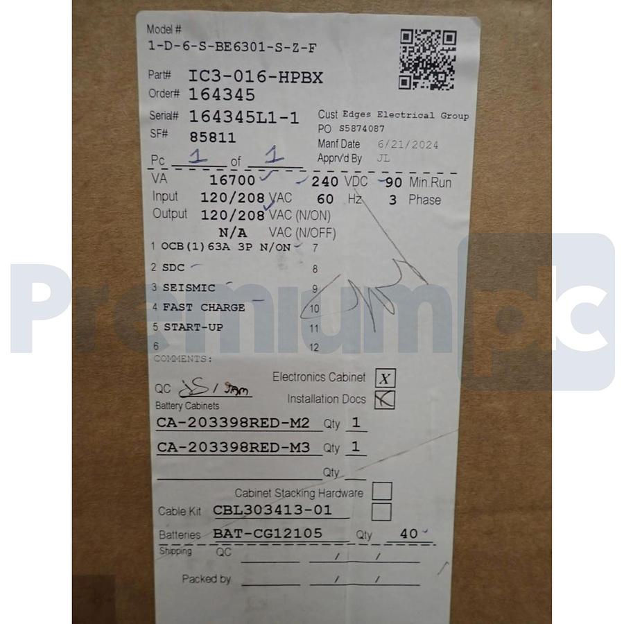 Used Myers EPS IC3-016-HPBX Illuminator CIII Inverter 3Ph 16.7kW 1-D-6-S-BE6301-S-Z-F