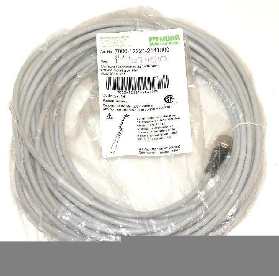NEW MURR ELEKTRONIK 7000-12221-2141000 M12 FEMALE CONNECTOR 7000122212141000
