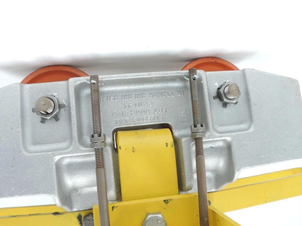 Used UNIFIED INDUSTRIES TT1023 FOUR WHEEL TROLLEY CAP: 3000 LBS, 13480