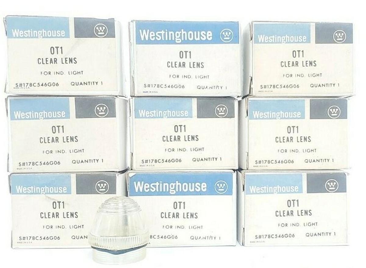 Used LOT OF 9 NIB WESTINGHOUSE OT1 CLEAR LENSES FOR IND. LIGHT