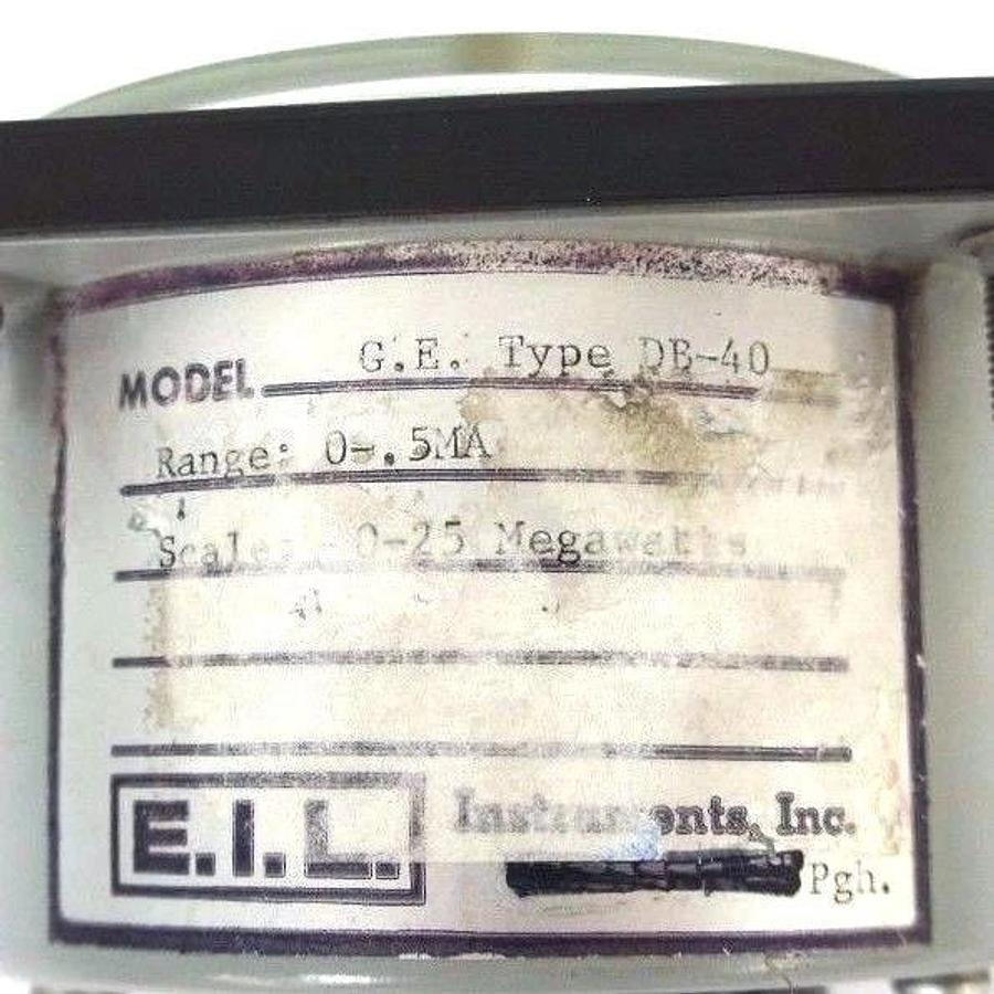 Used GENERAL ELECTRIC 6485K81184 VOLTMETER TYPE DB-40, 0-25 MEGAWATTS