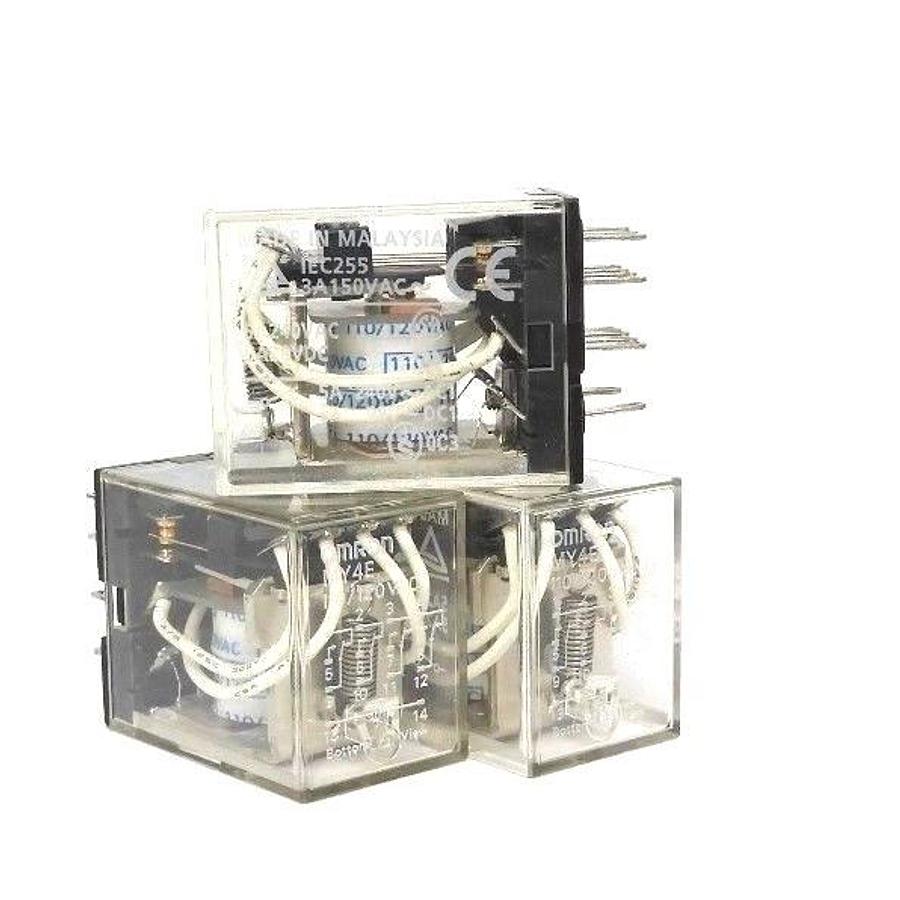 Used LOT OF 3 OMRON MY4E-AC110/120 RELAYS 3A, 150VAC