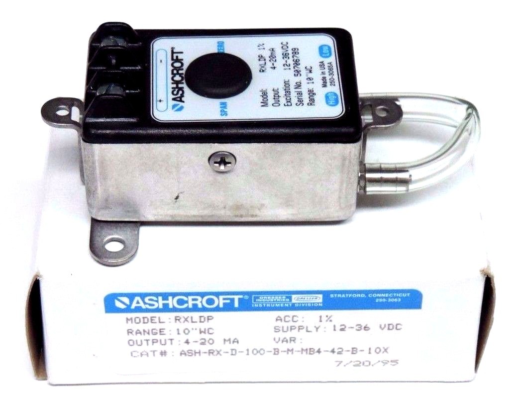 Used NIB ASHCROFT ASH-RX-D-100-B-M-MB4-42-B-10X PRESSURE TRANSMITTER RXLDP, 4/20MA