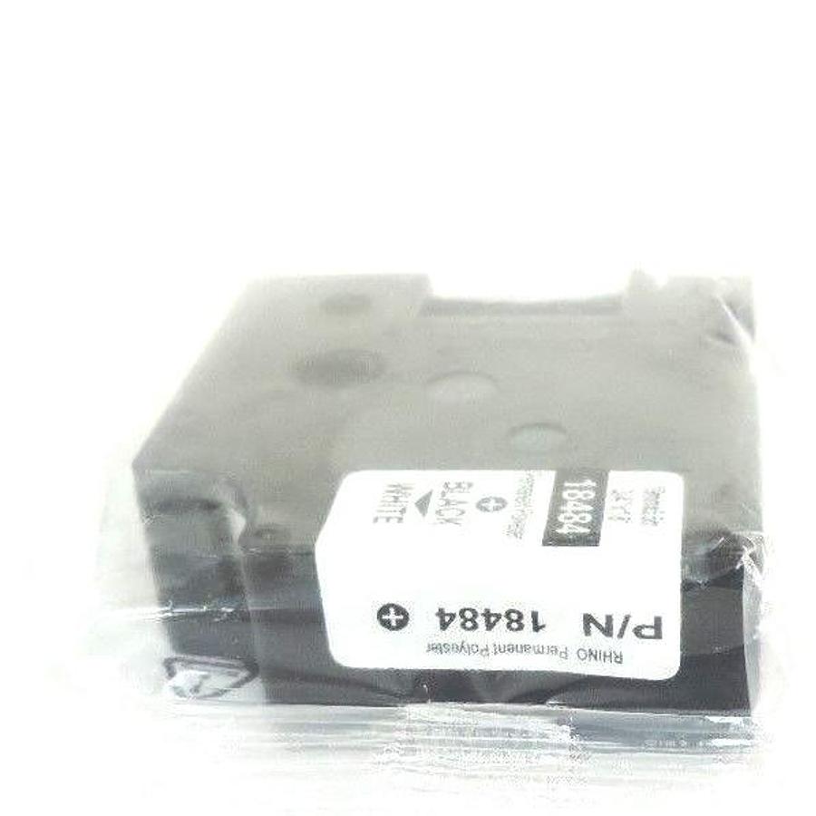 NEW RHINO 18484 PERMANENT POLYESTER BLACK AND WHITE TAPE 3/4"X18'