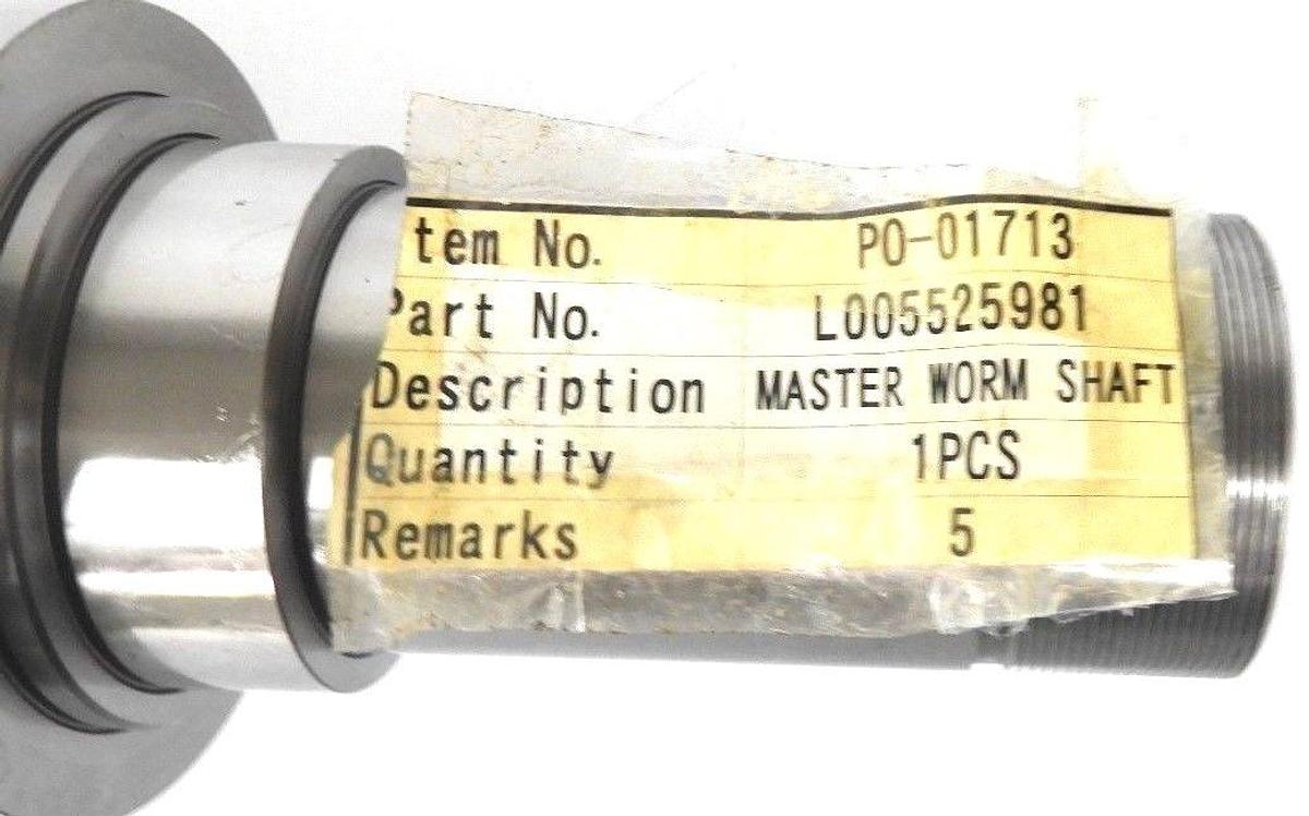 Used NEW L005525981 MASTER WORM SHAFT P0-01713