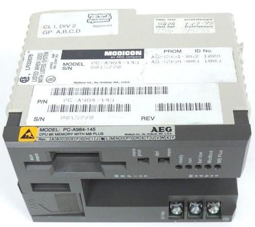 Used MODICON PC-A984-145 CPU 8K MEMORY WITH MB PLUS PCA984142