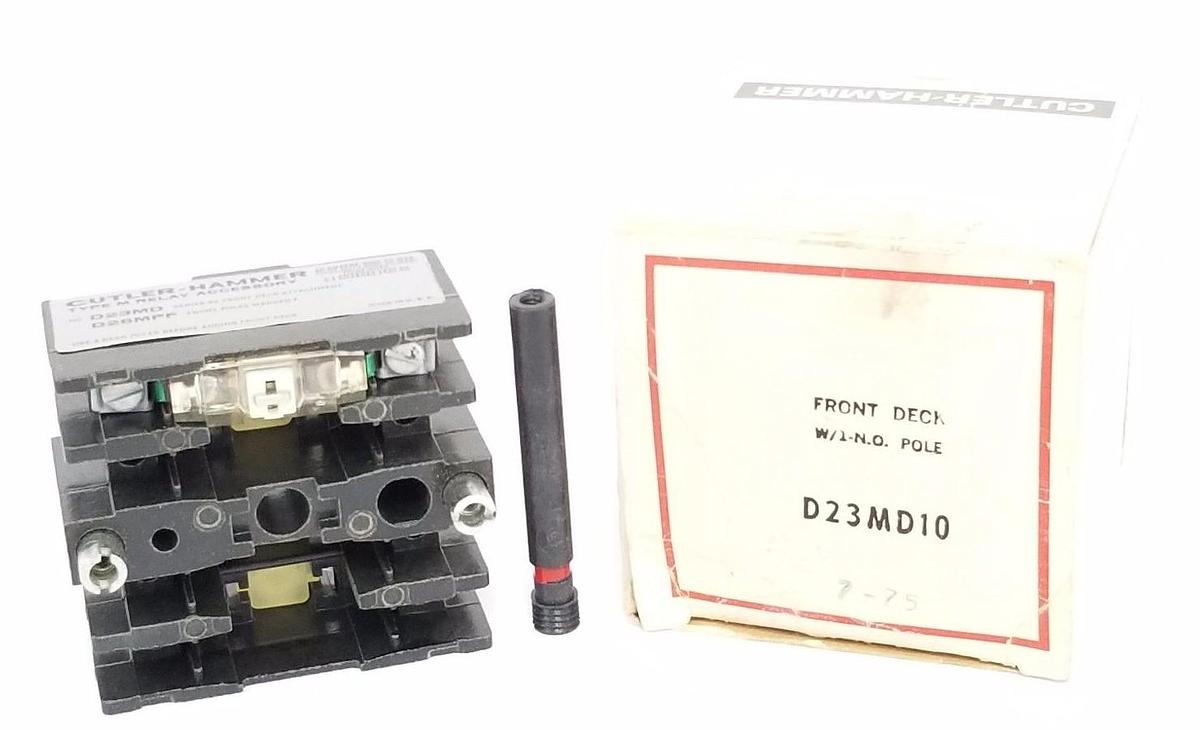 Used NIB EATON CUTLER-HAMMER D23MD10 FRONT DECK W/ 1-N.O. POLE