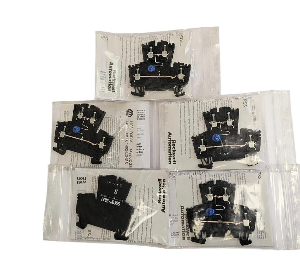 Used LOT OF 5 NEW ALLEN BRADLEY 1492-JD3SS TERMINAL BLOCKS 1492JD3SS SER. A