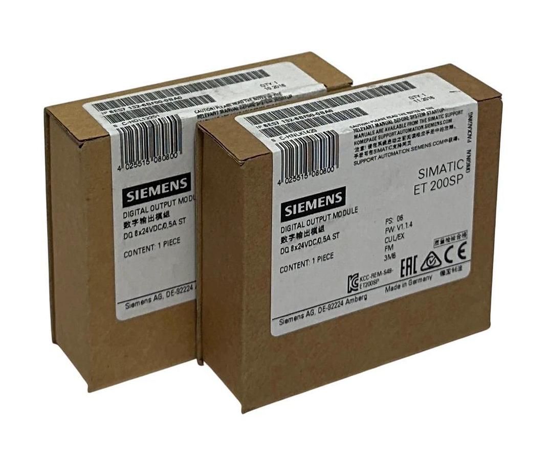Used 2 SIEMENS 6ES7 132-6BF00-0BA0 SIMATIC ET200SP DIGITAL OUTPUT MODULES 24VDC NSFS