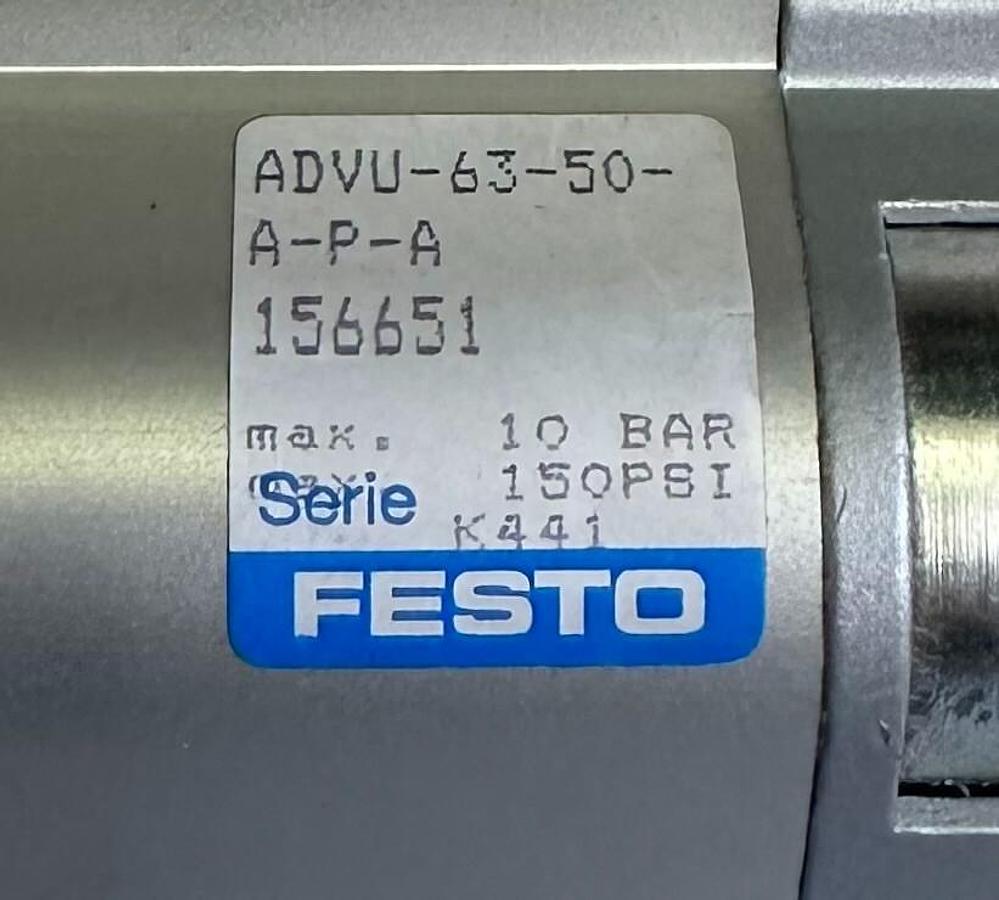 Used NEW FESTO ADVU-63-50-A-P-A / ADVU6350APA COMPACT PNEUMATIC CYLINDER 156651