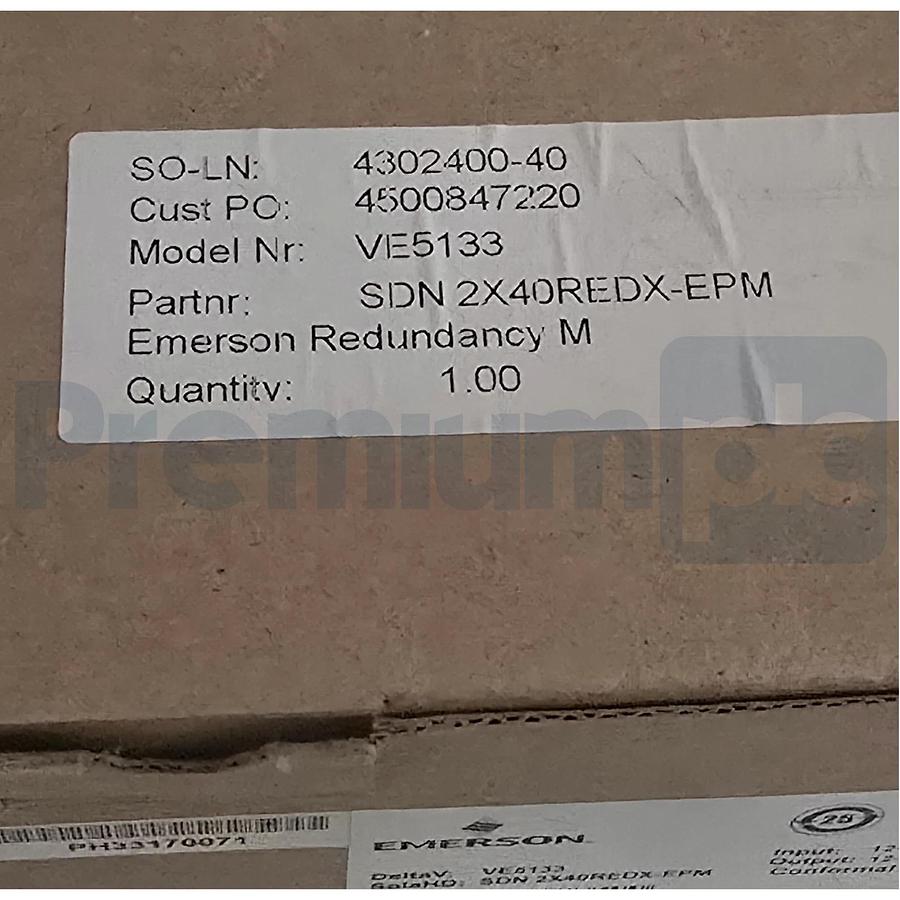 Emerson DeltaV SolaHD VE5133 | SDN2X40REDX-EPM Power Supply 12-28VDC 80A NSMP
