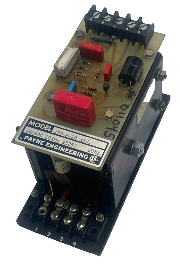 Used PAYNE ENGINEERING 18D-2-20 Power Controller 240VAC 20A Single Phase SCR Control