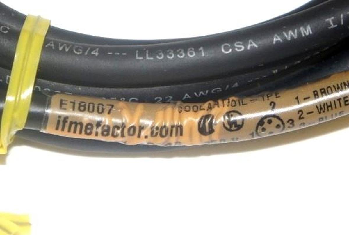 Used IFM EFECTOR E18007 ANGLED CABLE 800-441-8246, 250 V, 8004418246