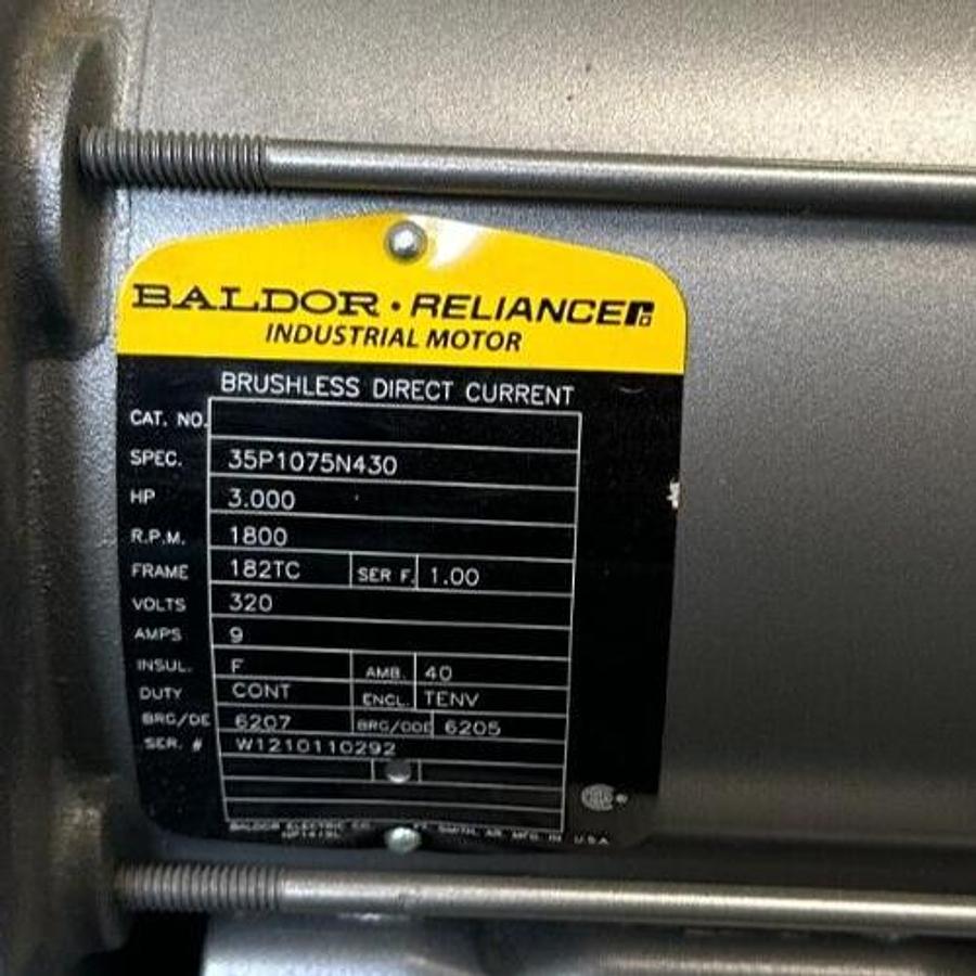Used NEW BALDOR 35P1075N430 3HP BRUSHLESS DIRECT CURRENT INDUSTRIAL MOTOR 1800RPM 9A