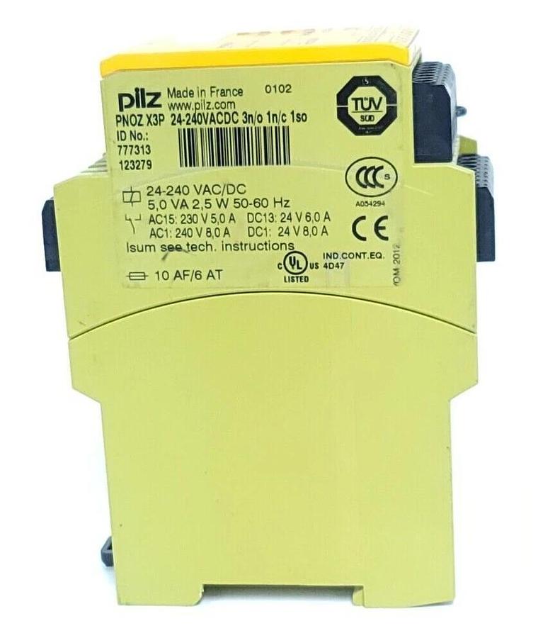 Used PILZ PNOZ X3P 24-240VACDC 3n/o 1n/c 1so SAFETY RELAY 777313 PNOZX3P