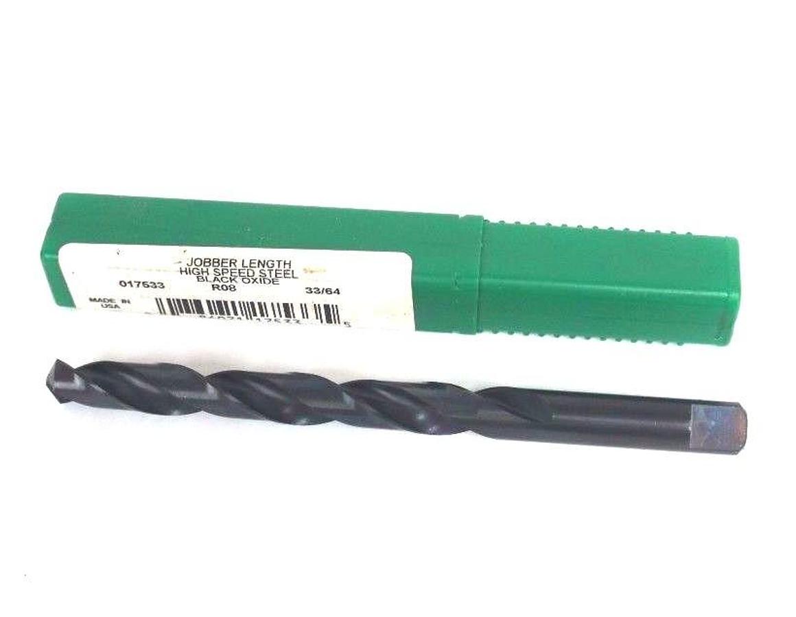 NEW PRECISION TWIST DRILL 017533 33/64" JOBBER LENGTH HSS BLACK OXIDE R08