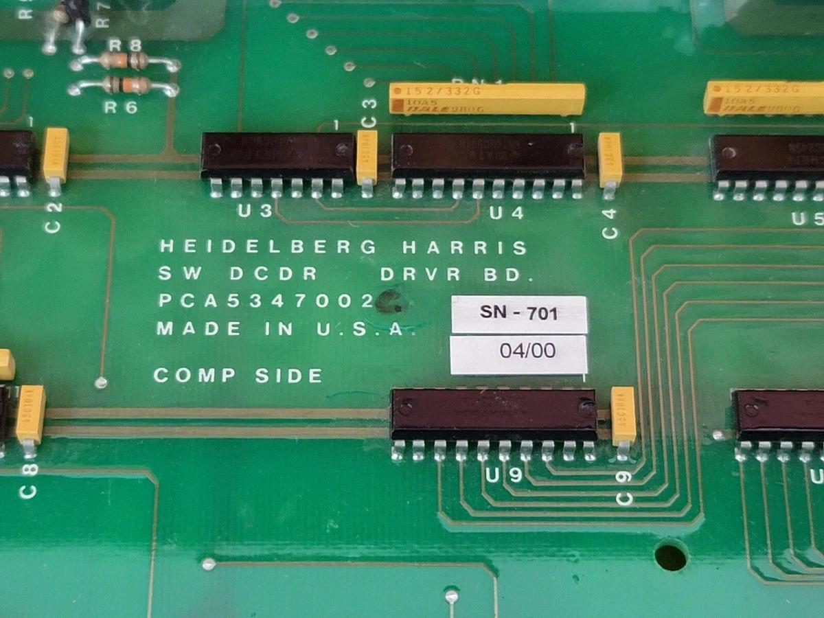 Used HEIDELBERG HARRIS PCA5347002 DRIVER BOARD SW DCDR