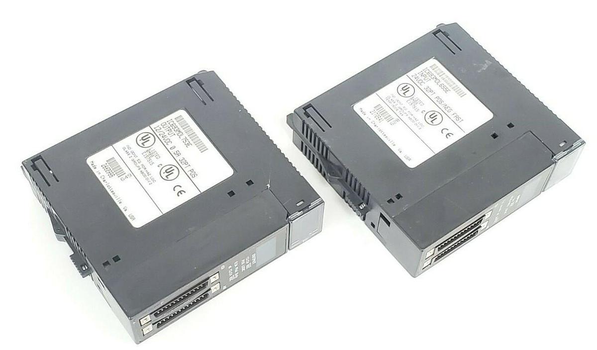 Used LOT OF 2 GE FANUC I/O MODULES IC693MDL655E & IC693MDL753E