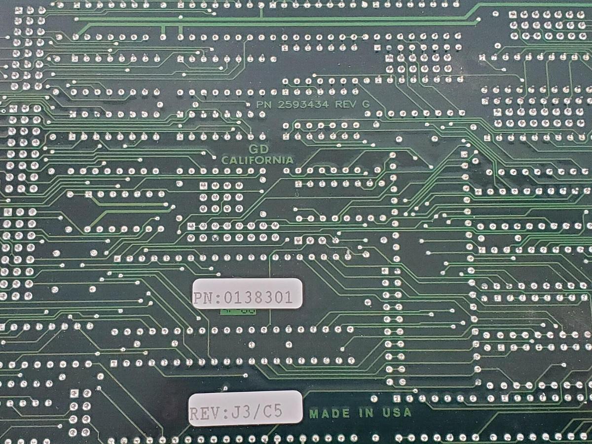 Used GD CALIFORNIA 0138301 CONTROL CARD REV: J3/C5 2593434 REV. G BEP 3007255 2623428